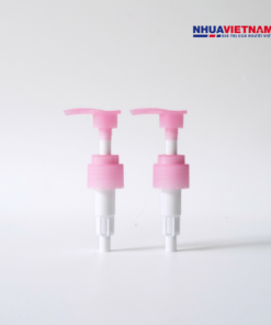 Vòi nhấn fi24/410 28/410 thân sọc màu hồng trong suốt dùng cho chai mỹ phẩm vòi nhấn